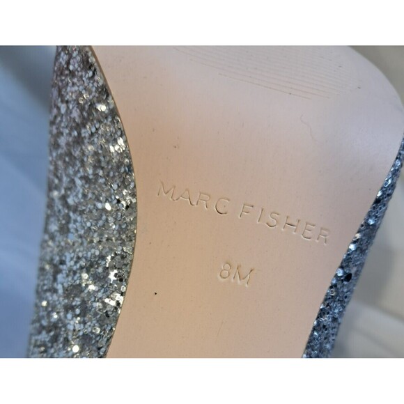 Marc Fisher Garicky Glitter Pointed Toe Heels Silver Pink Ombre Size 8 - Picture 6 of 10
